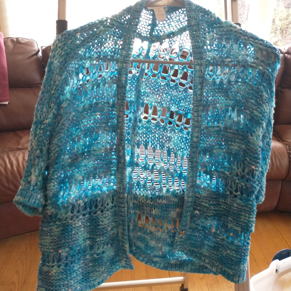 Blue cartigan